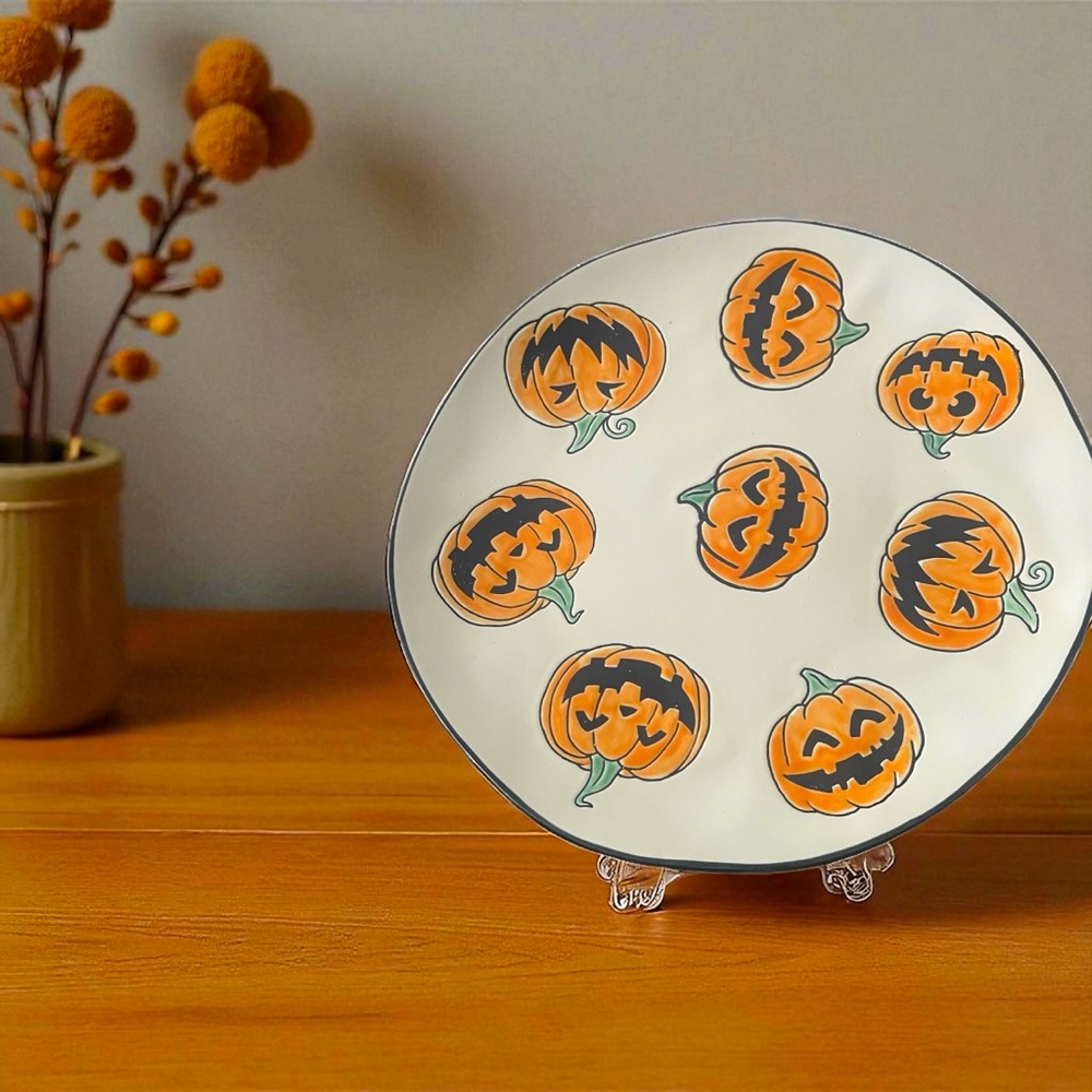 Eli +Ana Pumpkin Ceramic dinner Plate